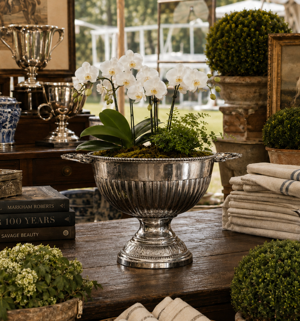 Antique Silver Trophy Cup Jardiniere