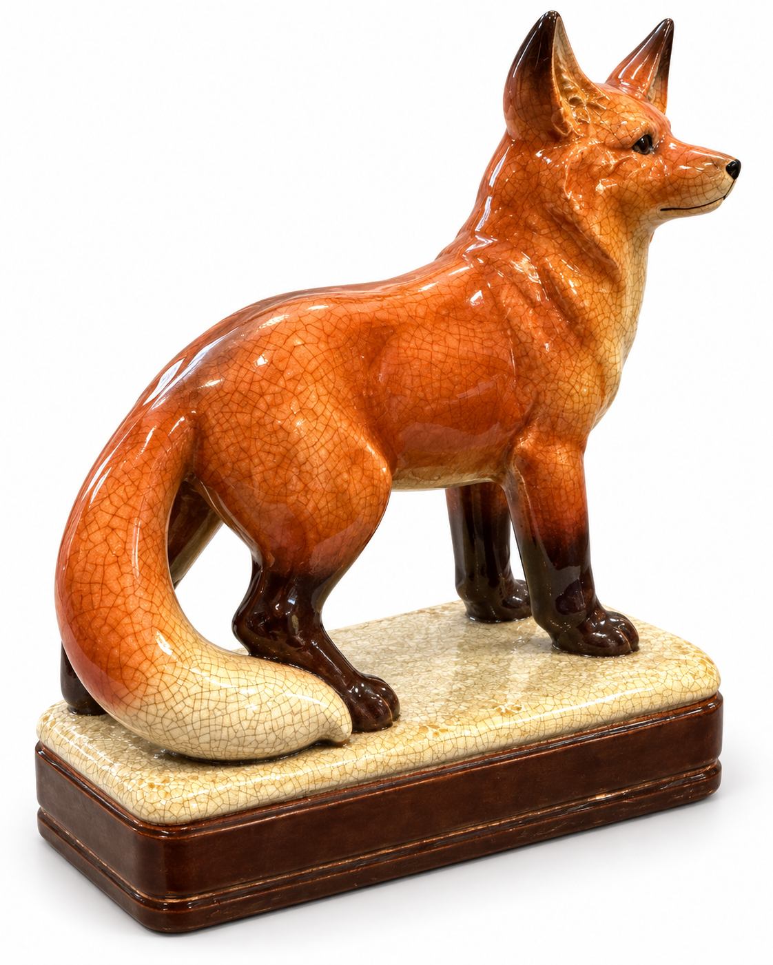Vintage Takahashi Porcelain Fox Bookend Figurine