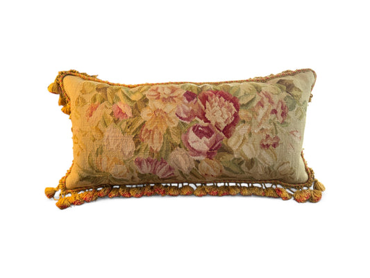Antique French Aubusson Tapestry Pillow