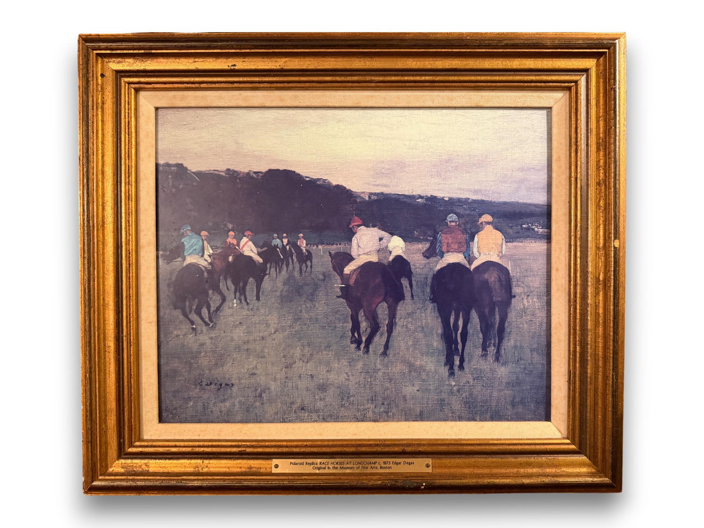 Vintage Museum Reproduction of Edgar Degas' Race Horses at Longchamp - Gilt Framed