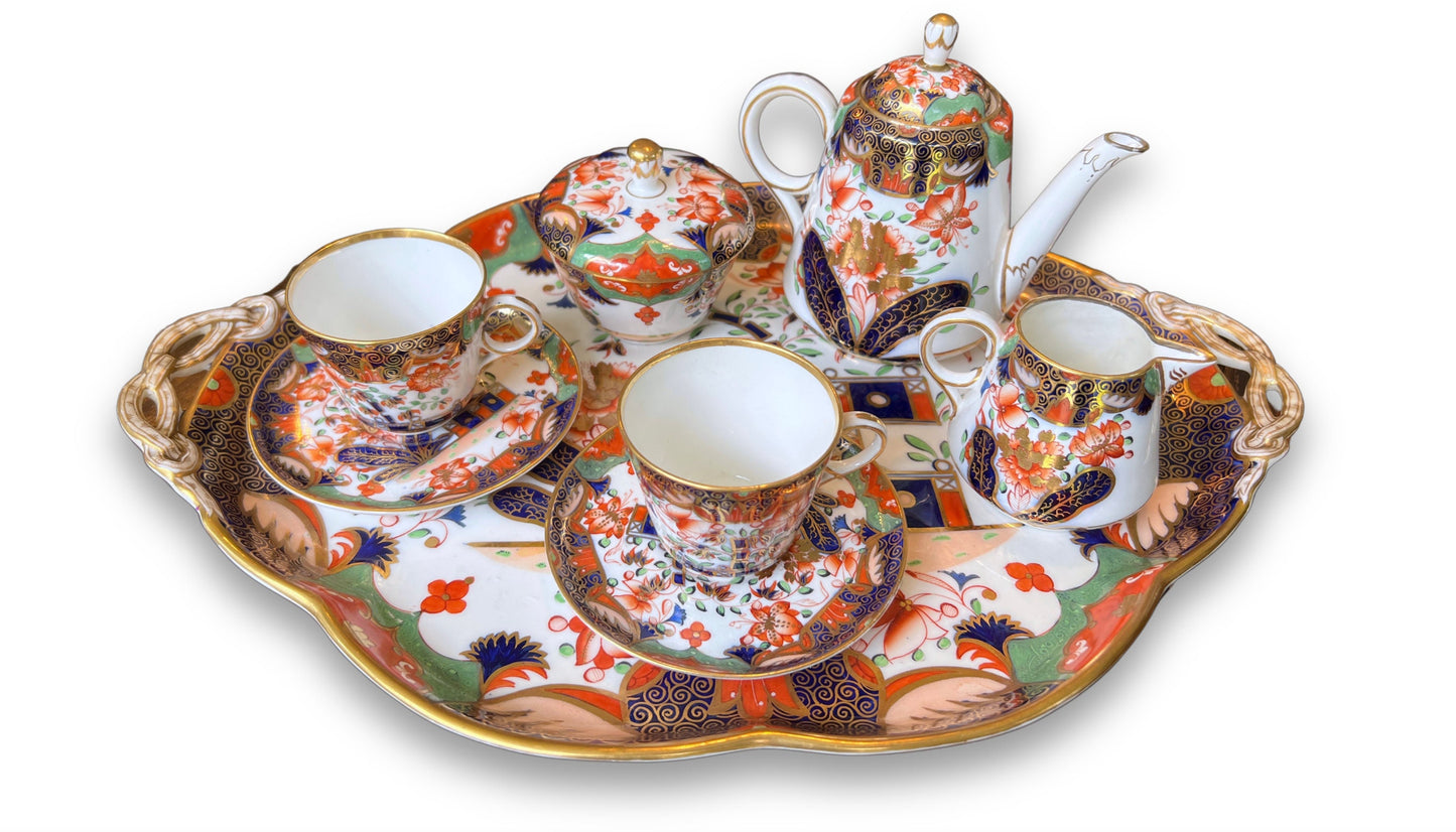 c. 1850 Copeland 'Spode' Imari Earthenware Hand-Painted Complete Tea Service