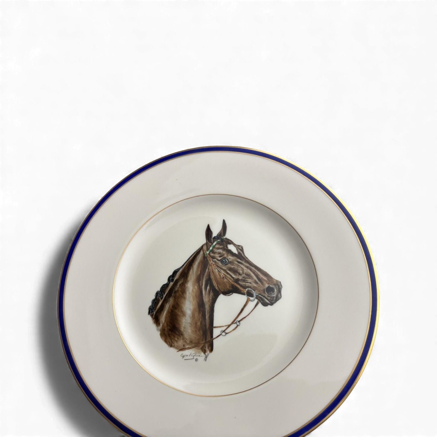 Vintage Cyril Gorainoff Hand-Painted & Signed Equestrian Plate – Fine Porcelain