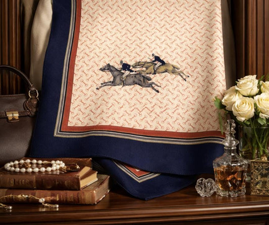 Vintage Ralph Lauren Style English Equestrian Fox Hunting Scarf