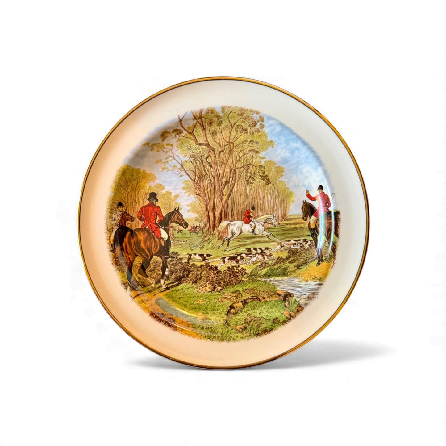 Rare Collection of 13 Vintage J.F. Herring Fox Hunting Dinner Plates
