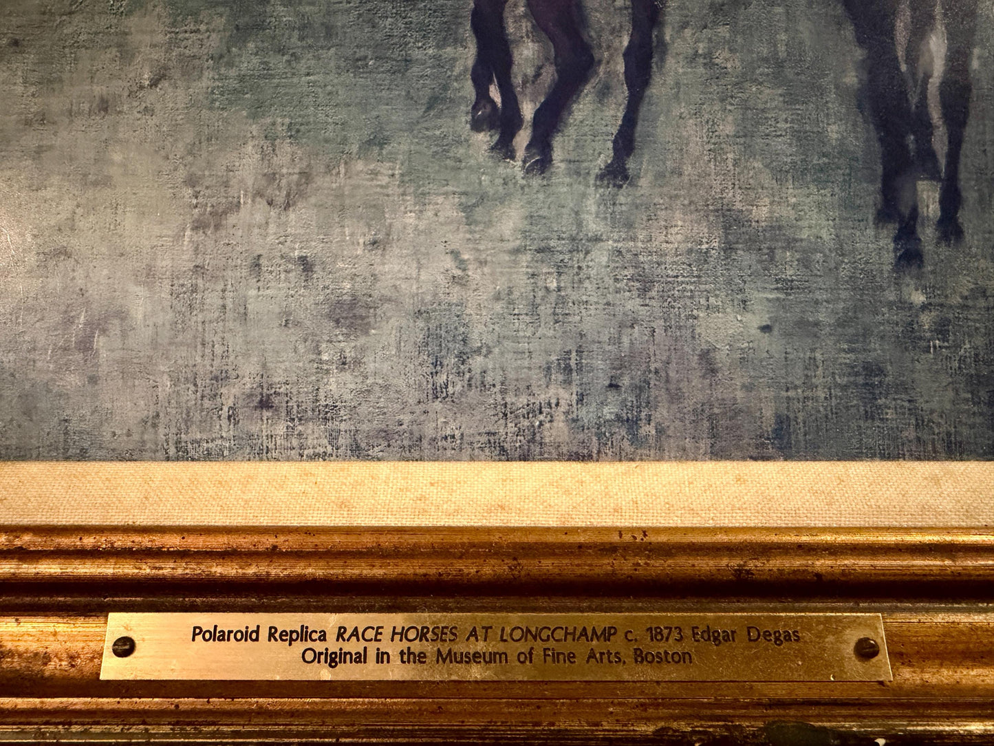 Vintage Museum Reproduction of Edgar Degas' Race Horses at Longchamp - Gilt Framed