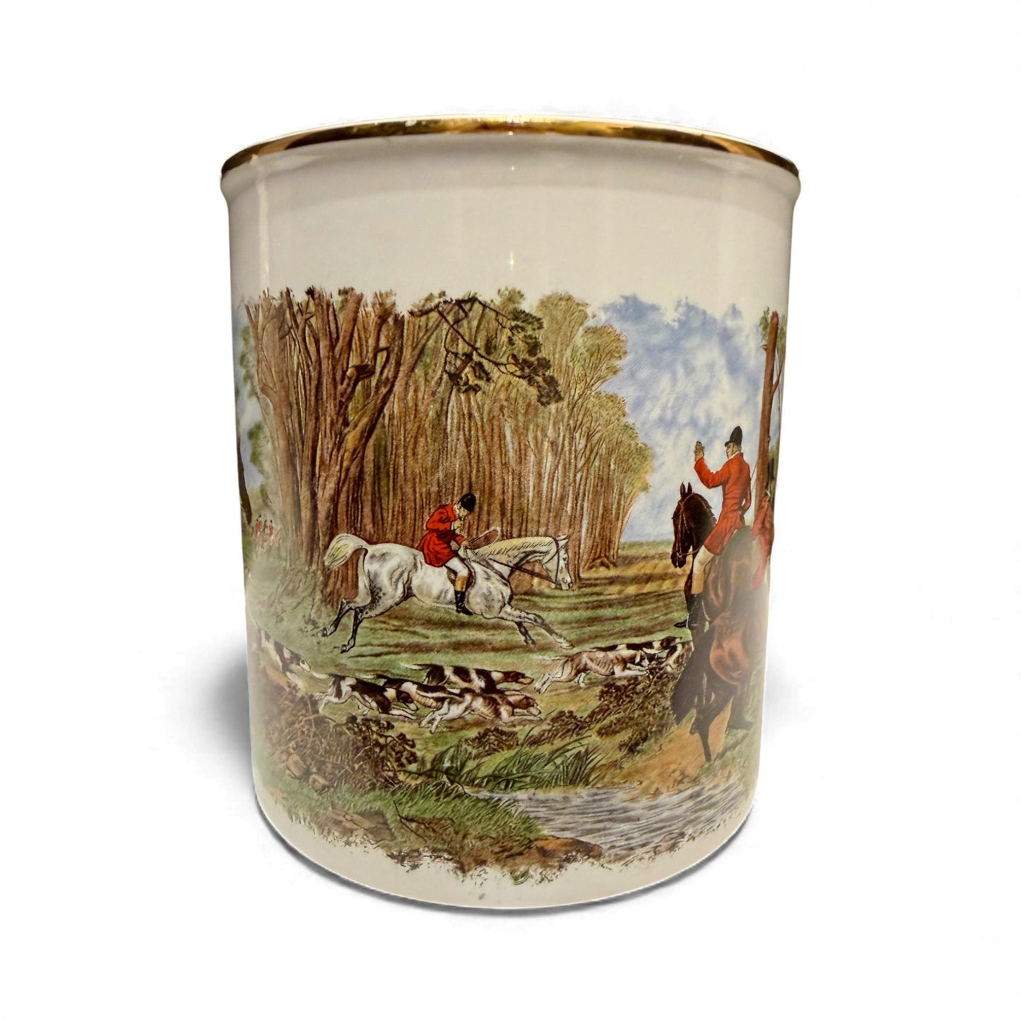 Set of 9 Vintage J.F. Herring Fox Hunting Coffee Cups