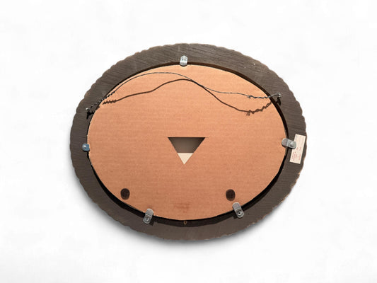 Antique Original Oil Painting of Pomeranians in Gilt Oval Frame