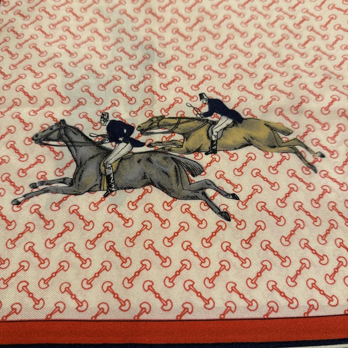 Vintage Ralph Lauren Style English Equestrian Fox Hunting Scarf