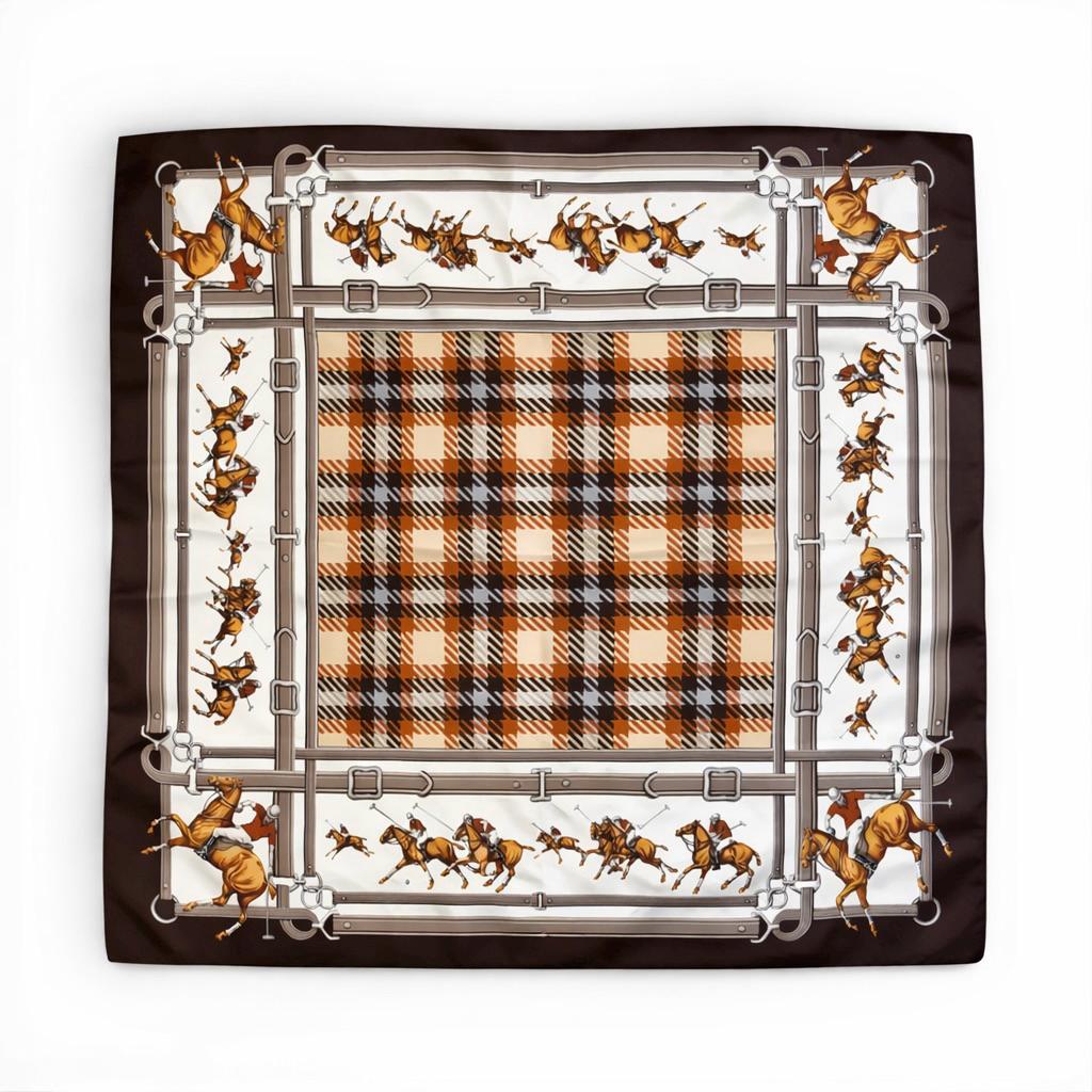 Vintage Hermès Equestrian Silk Scarf with Polo & Bridle Motif