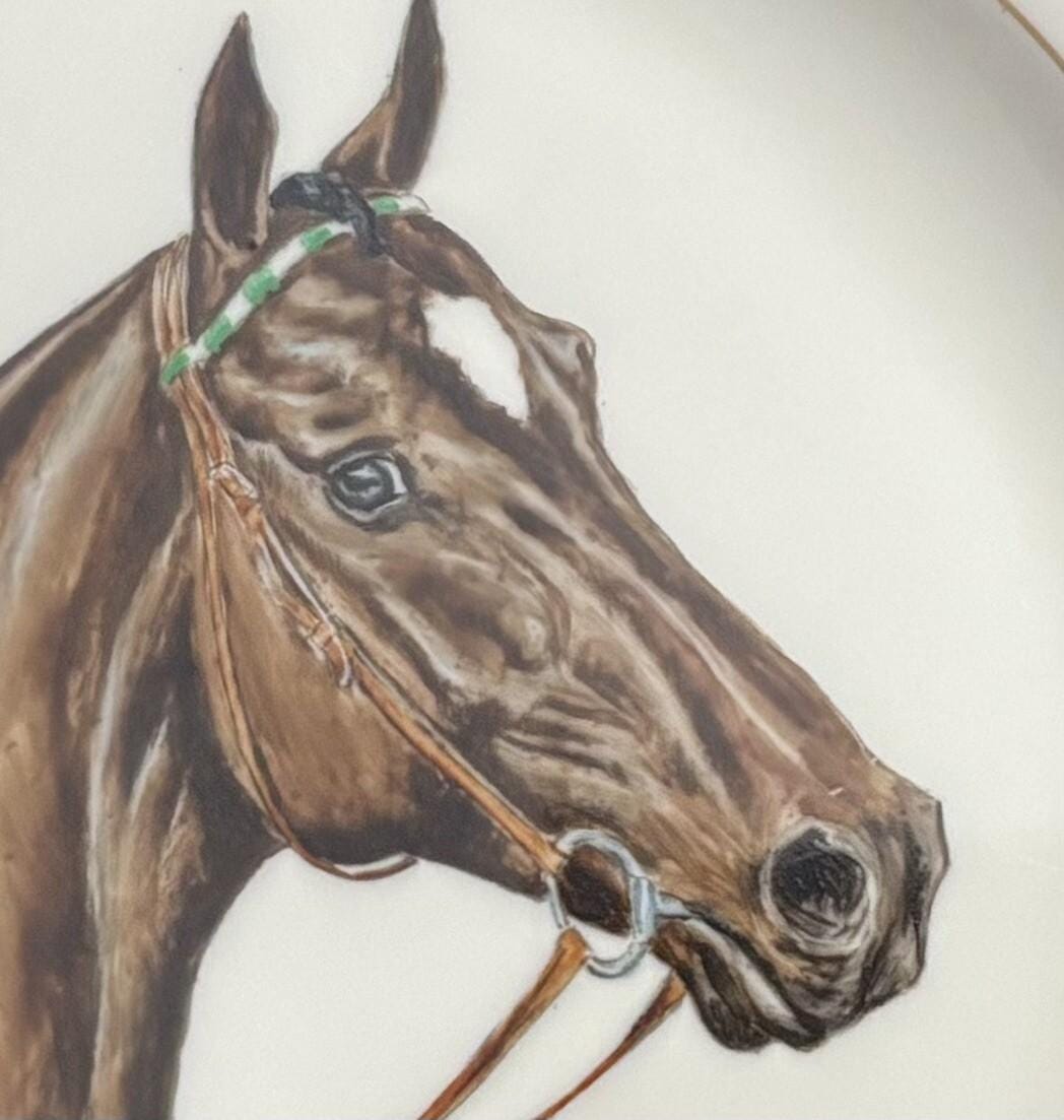 Vintage Cyril Gorainoff Hand-Painted & Signed Equestrian Plate – Fine Porcelain