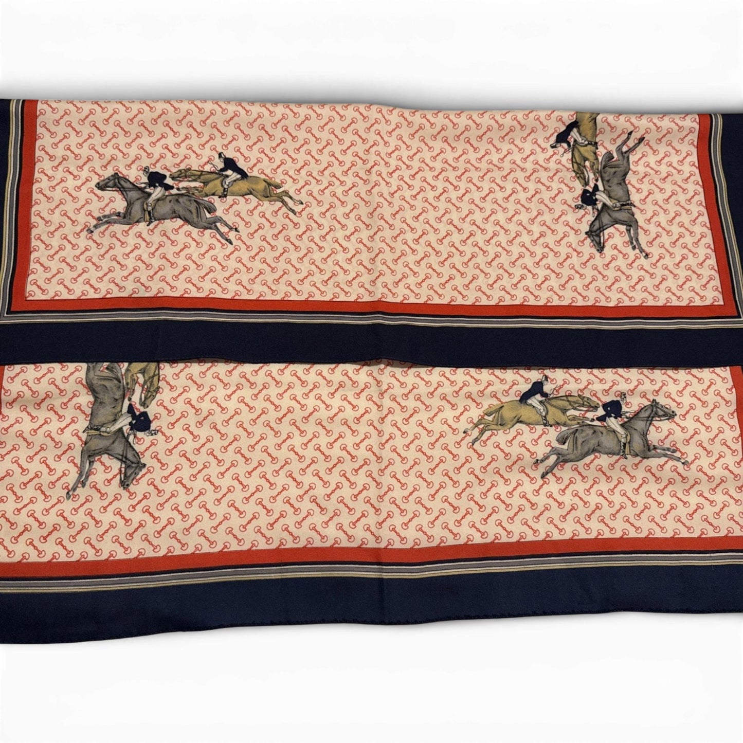 Vintage Ralph Lauren Style English Equestrian Fox Hunting Scarf