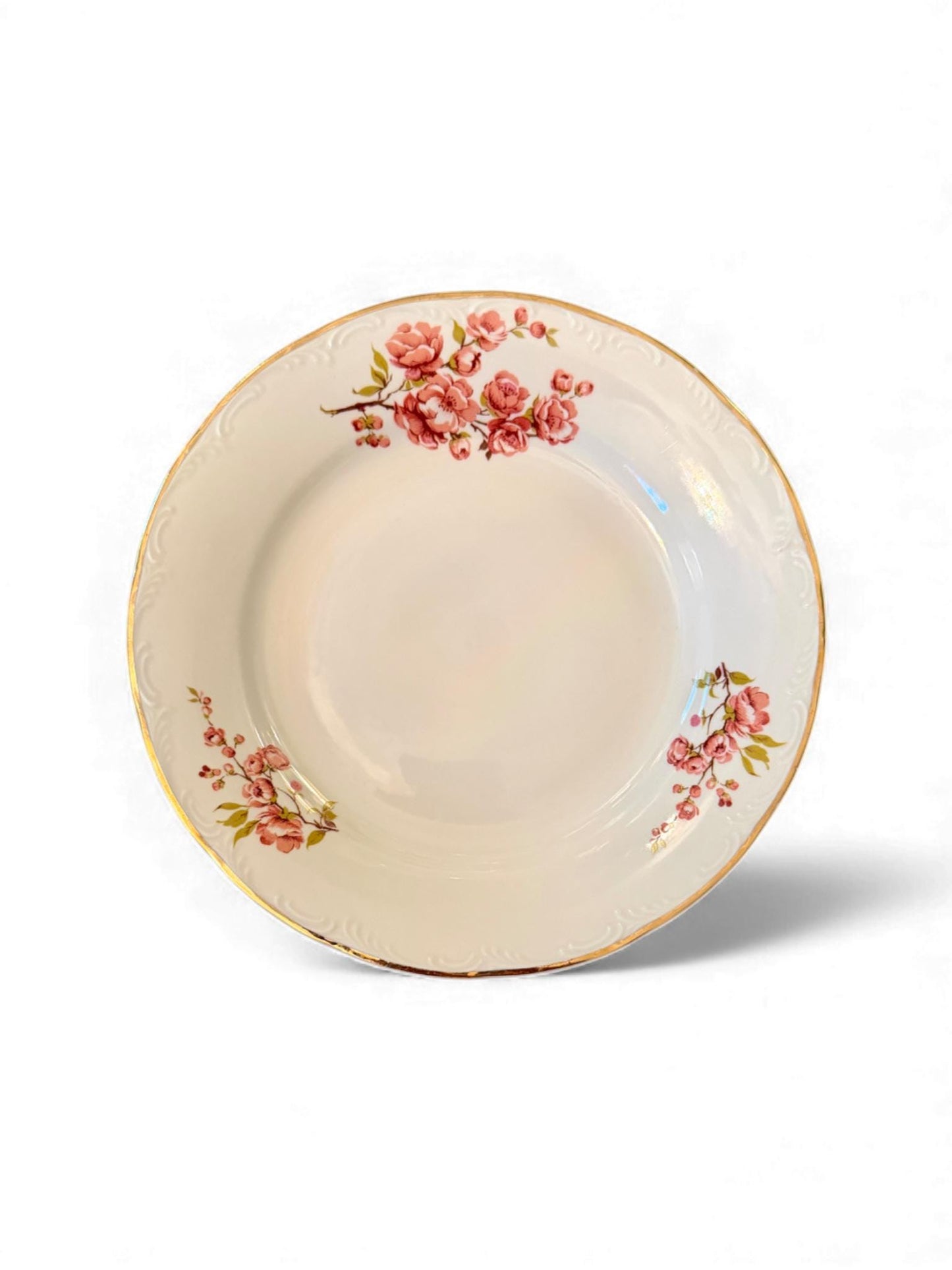 Vintage Romanian Fine Porcelain Cherry Blossom Dinnerware Set – 37 Piece Tea & Service Collection