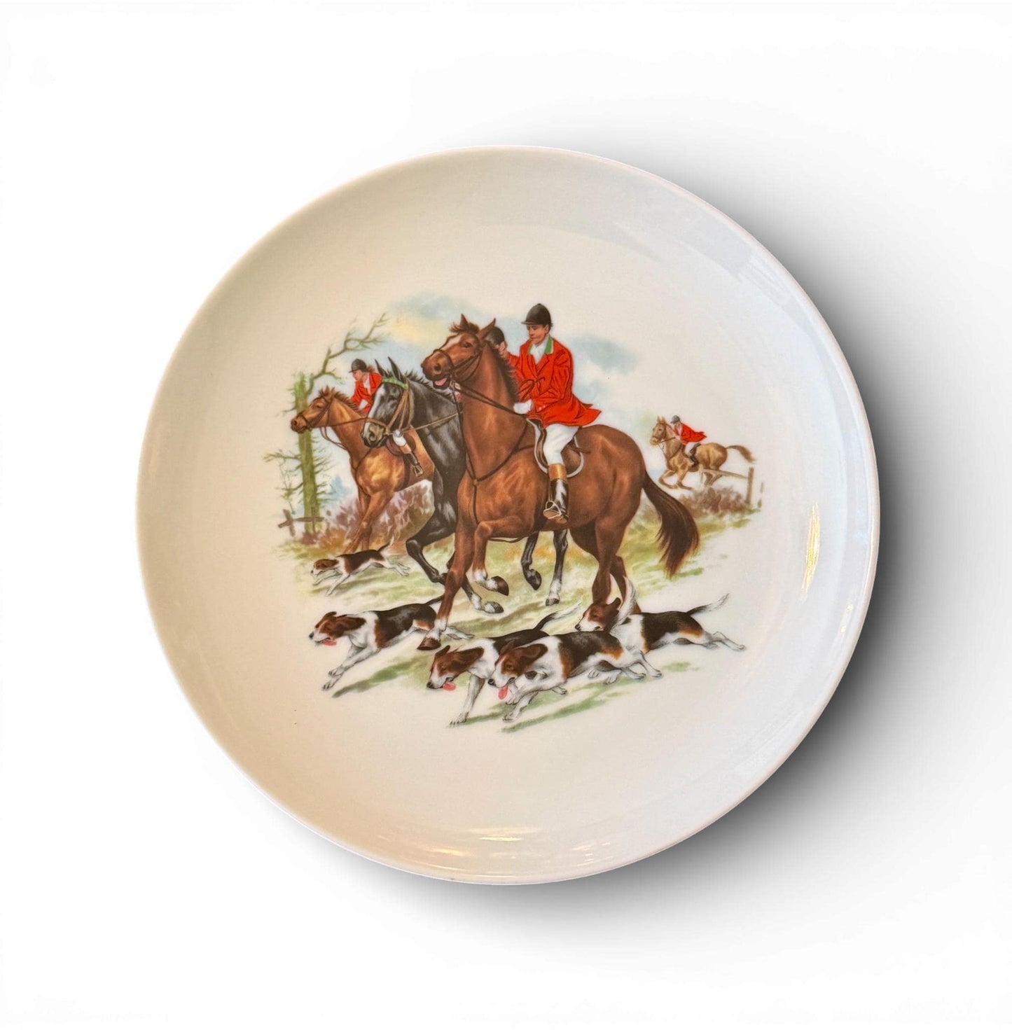 Vintage German Porcelain Fox Hunting Plate