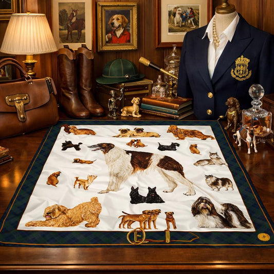 Mantero Collection Italian Silk Dog Breed Scarf