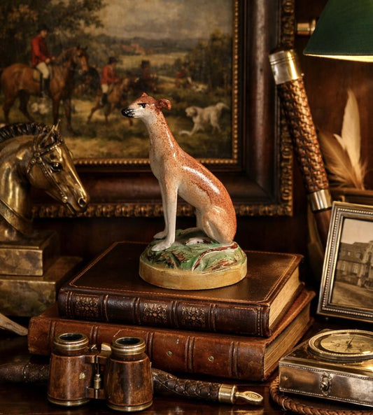 c.1890 Antique Staffordshire Whippet Dog Figurine