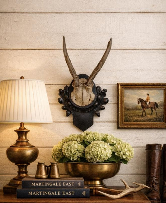 Antique Austrian Black Forest Mounted Roe Antlers