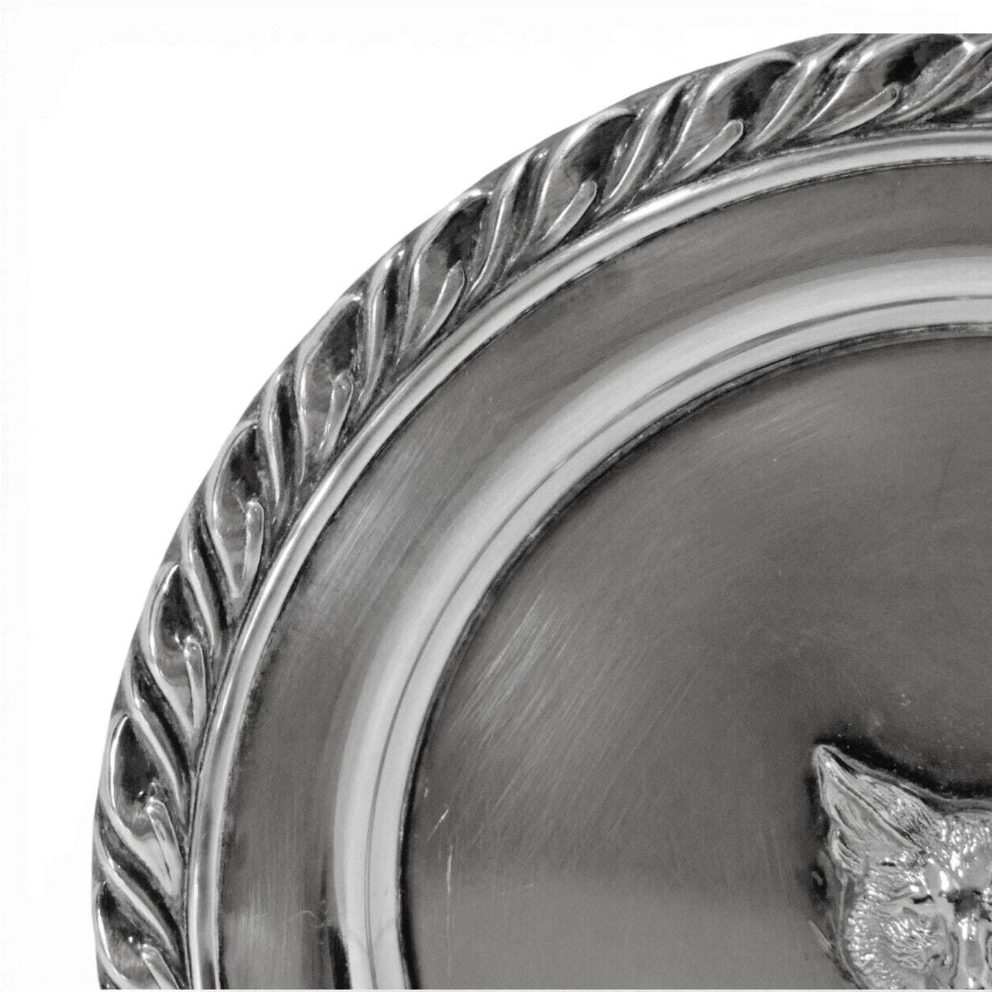 Antique Silver Fox Head Trophy Plate