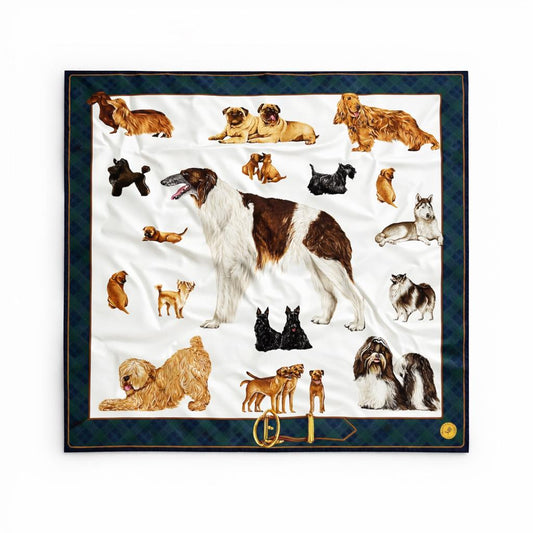 Mantero Collection Italian Silk Dog Breed Scarf