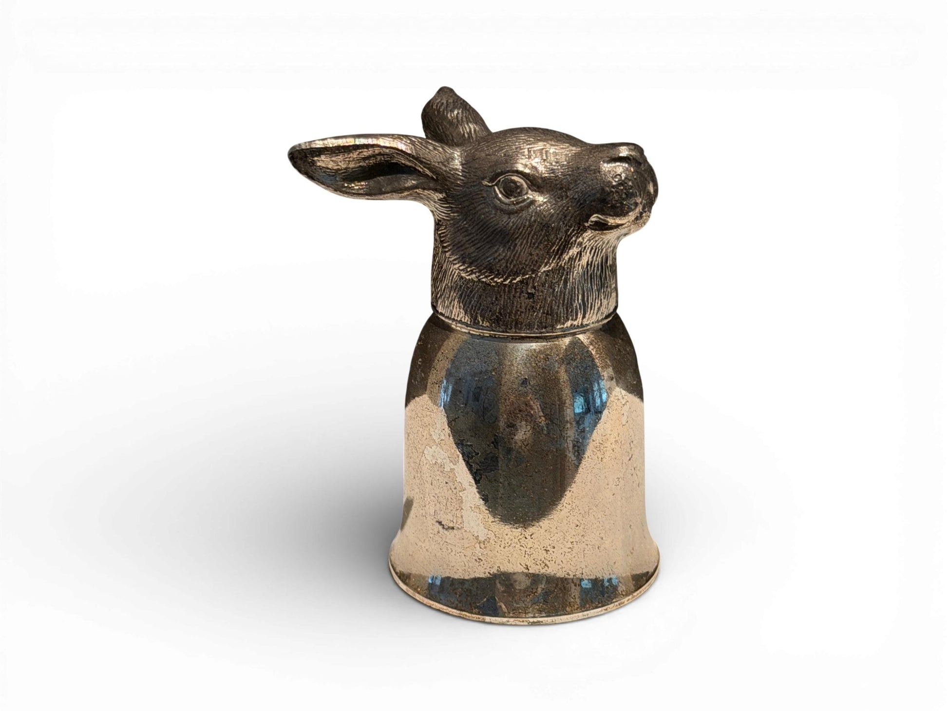 Antique Silver-Plate Hare Stirrup Cup / Jigger