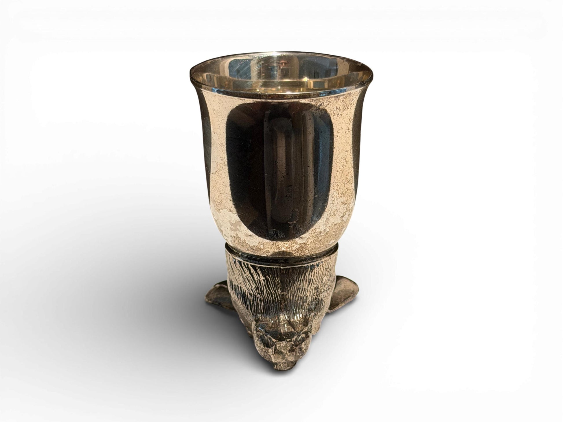 Antique Silver-Plate Hare Stirrup Cup / Jigger