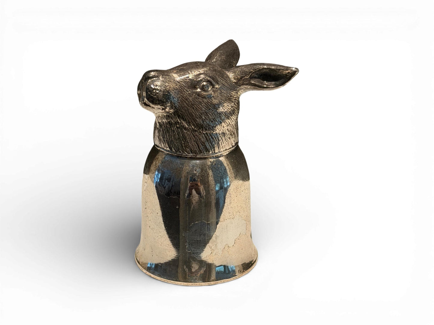 Antique Silver-Plate Hare Stirrup Cup / Jigger